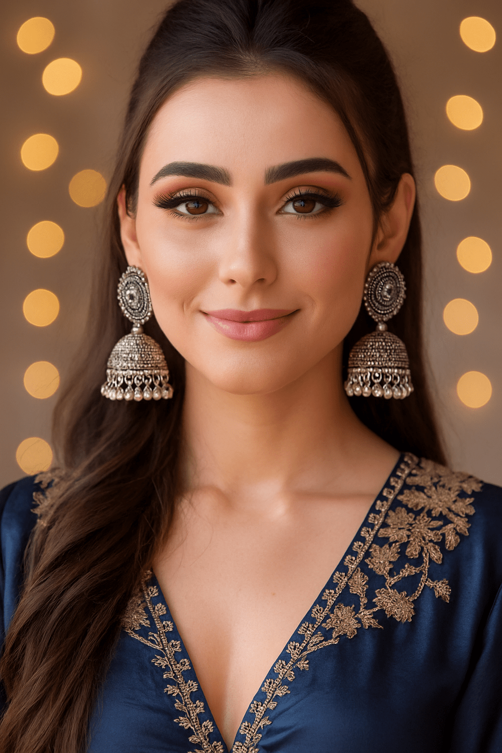 Arbancia Celestine Oxide Jhumka Earrings